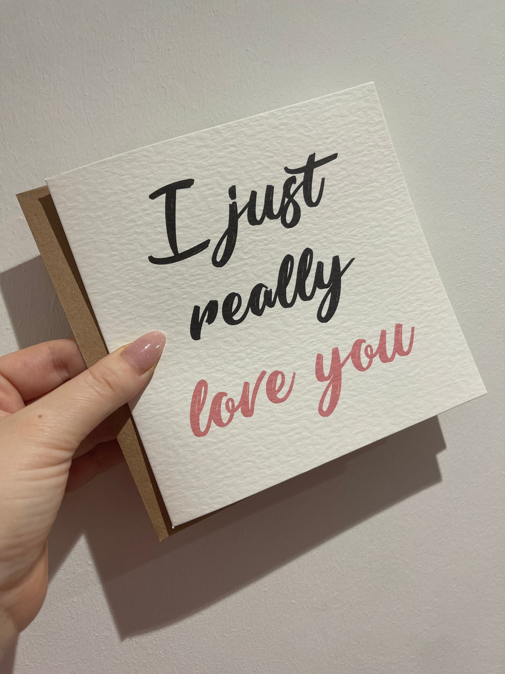 I Just Really Love You Valentines Day Funny Humorous Hammered Card & Envelope-0