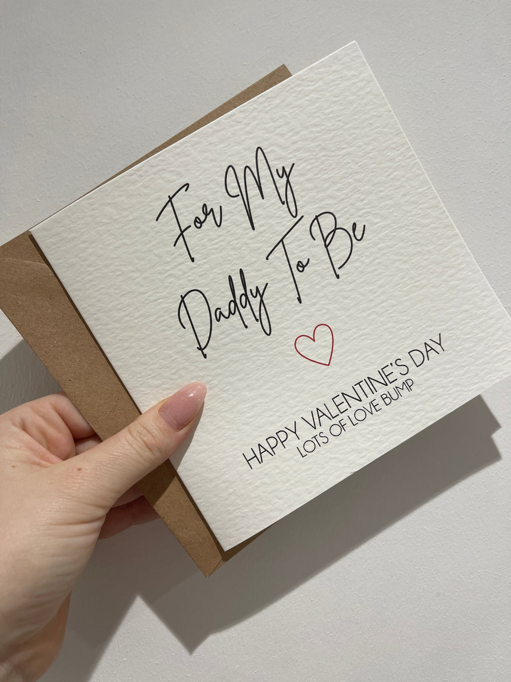 For My Daddy To Be Bump Valentines Day Funny Humorous Hammered Card & Envelope-0