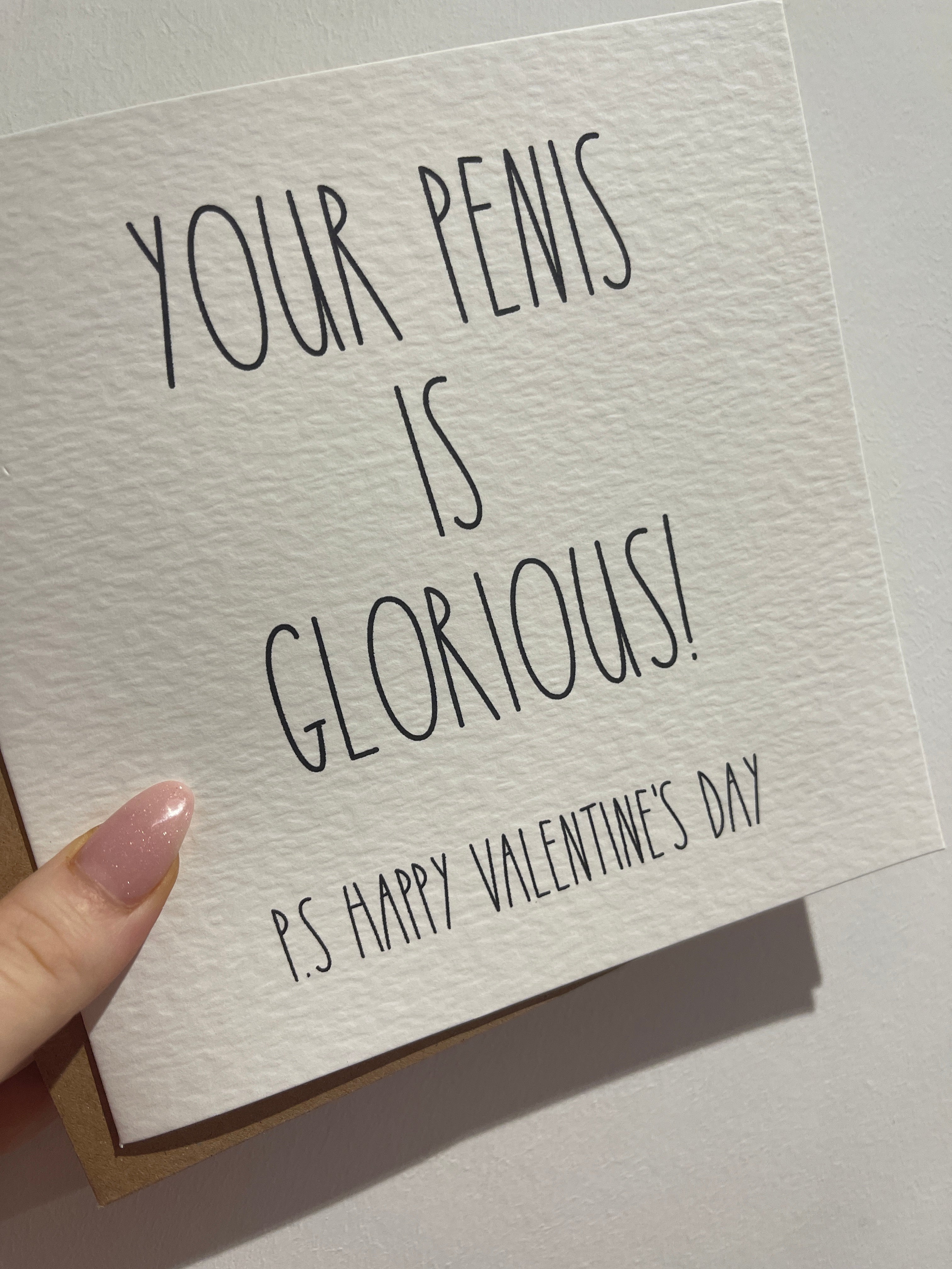 Your Penis is Glorious Valentines Day Funny Humorous Hammered Card & Envelope-1