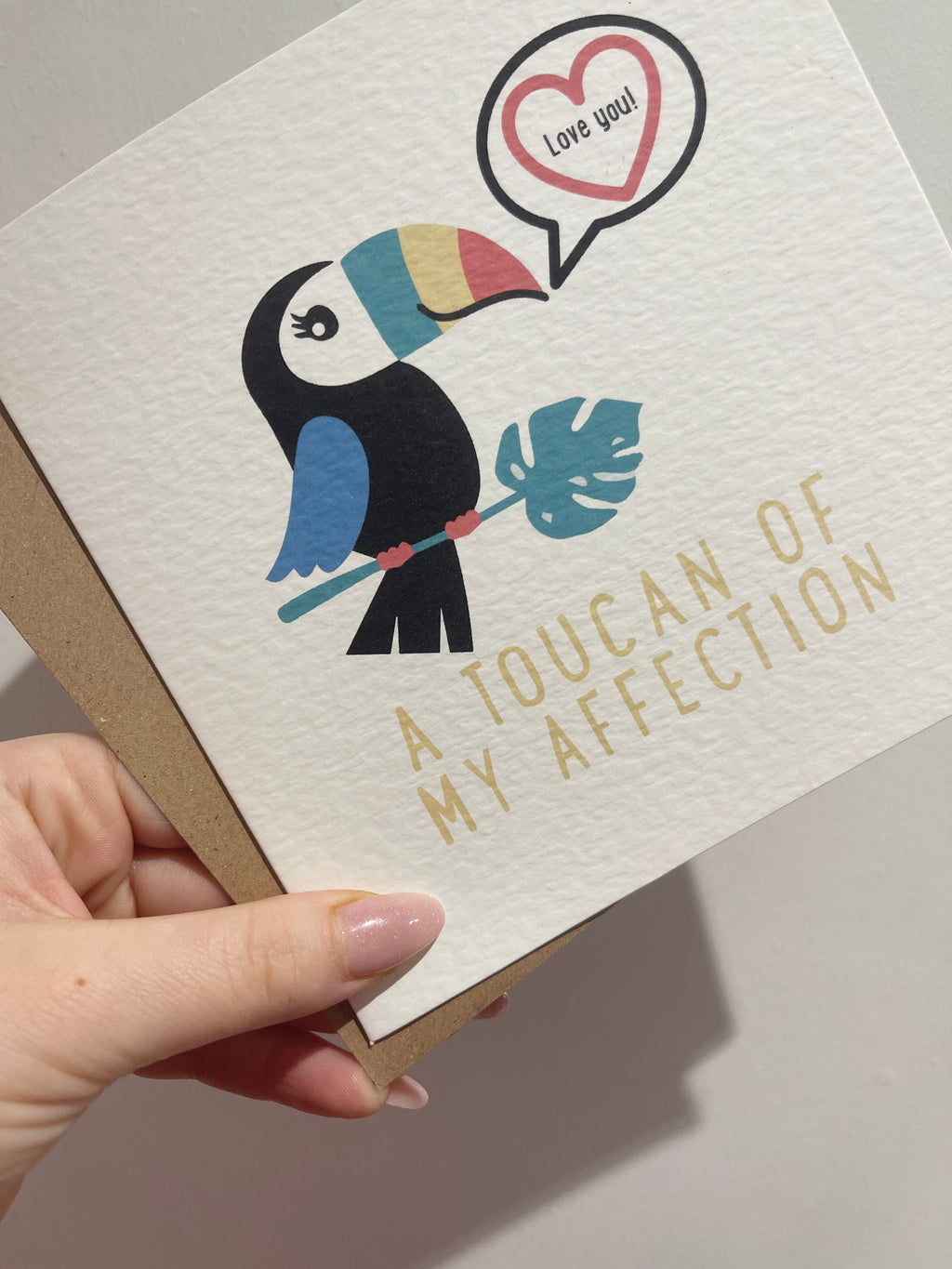 A Toucan Of My Affection Valentines Day Funny Humorous Hammered Card & Envelope-1