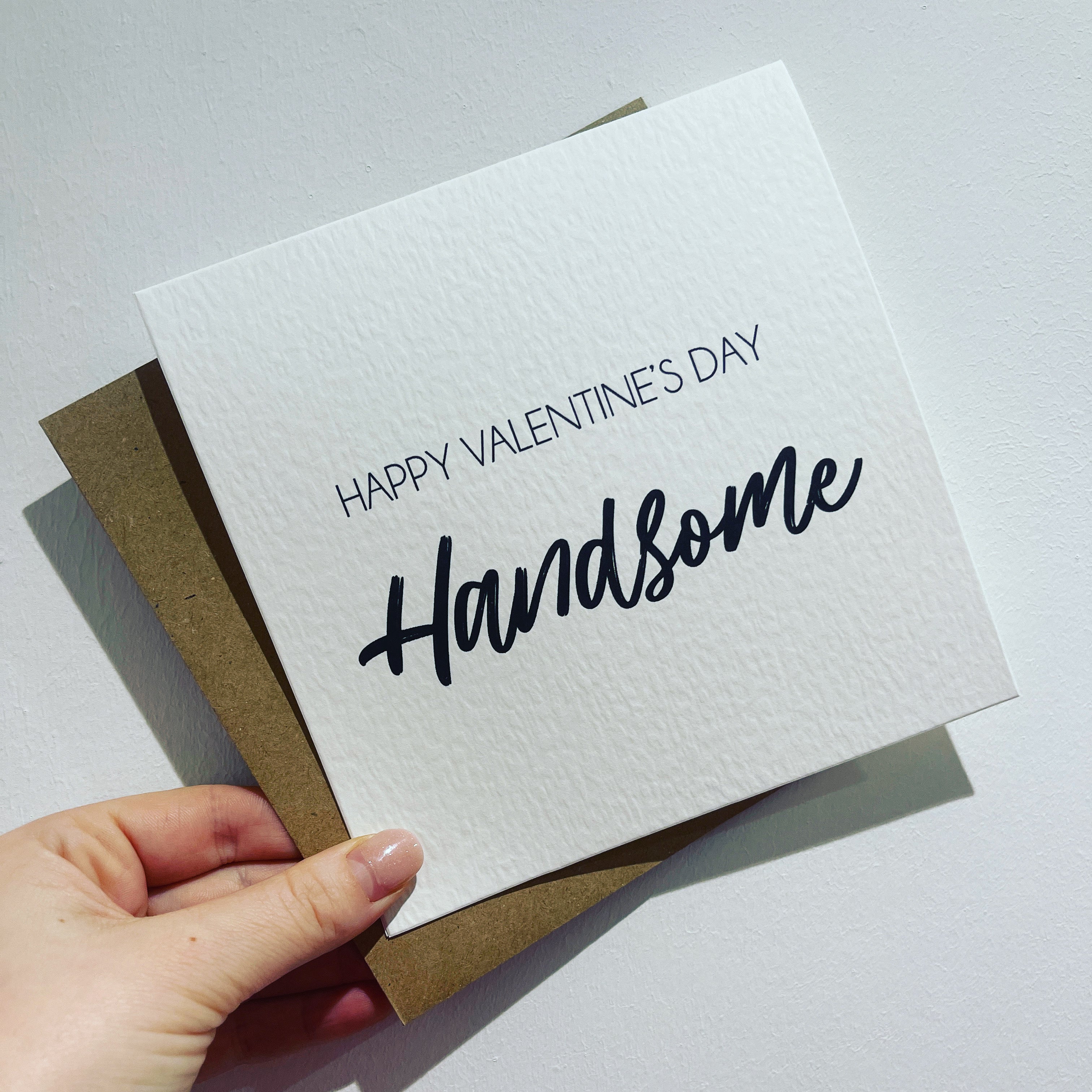 Happy Valentines Handsome Valentines Day Funny Humorous Hammered Card & Envelope-0