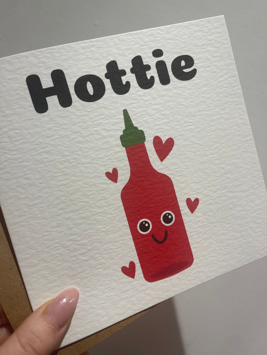 Hottie Valentines Day Funny Humorous Hammered Card & Envelope-1